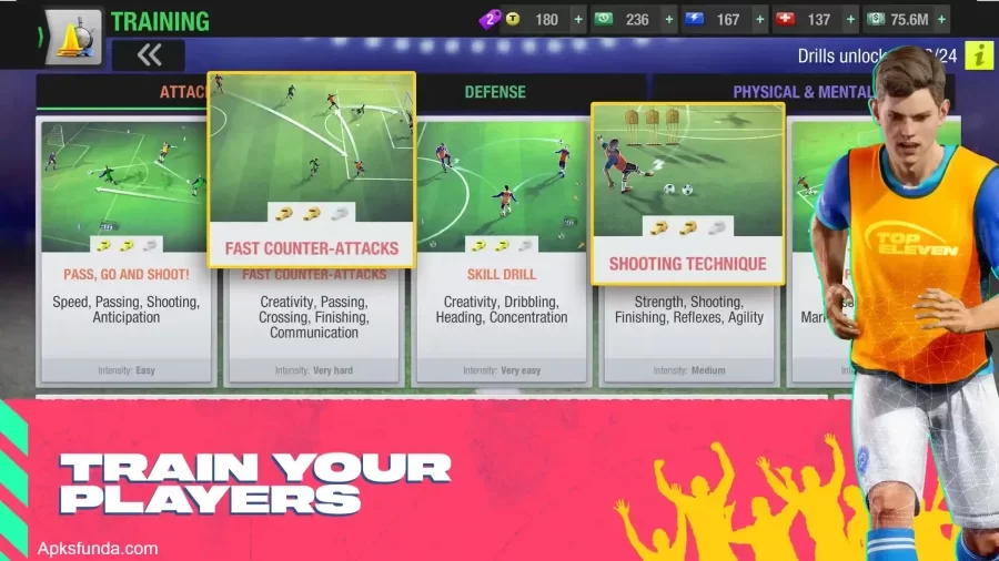 Train Your Players In Top Eleven Mod APK