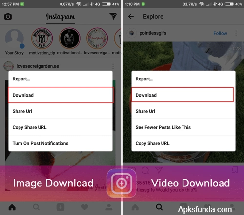 Download Photos and Videos in Instagram plus apk